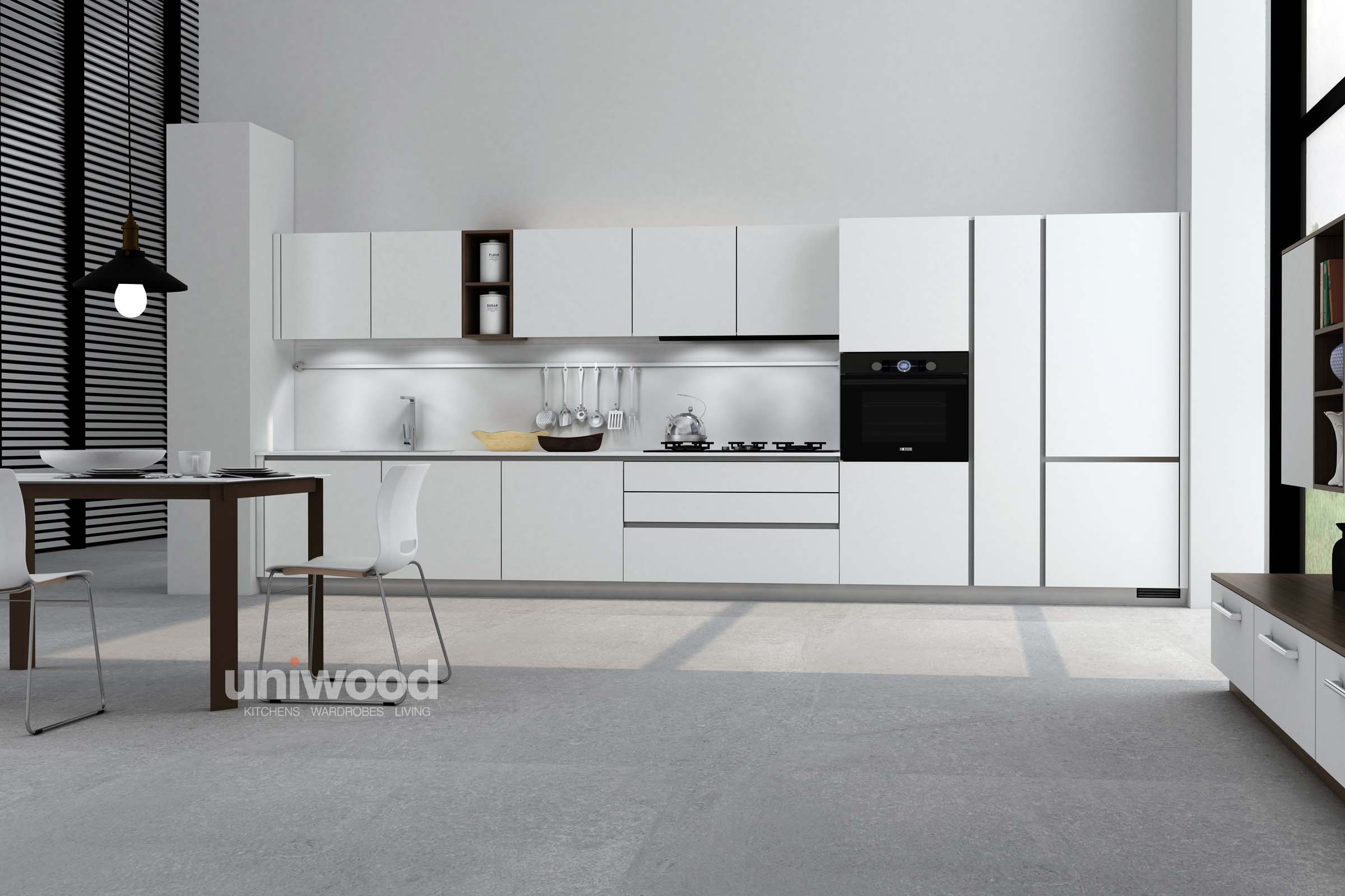 modern straight kitchen design